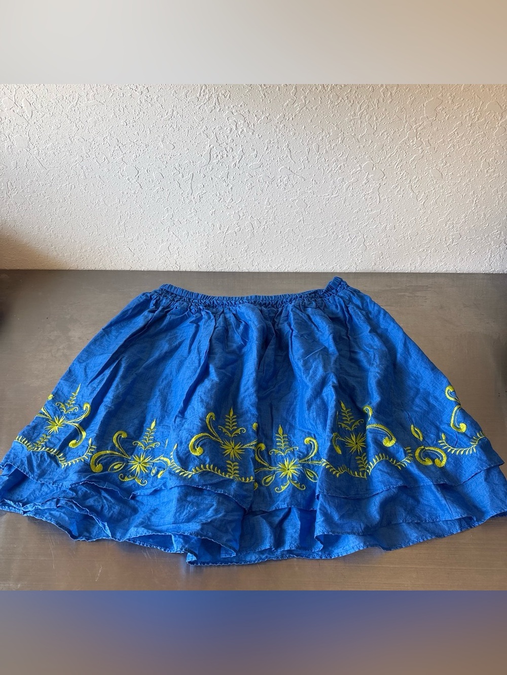 Y2K Euro Boho Blue Embroidered Mini Skirt✨